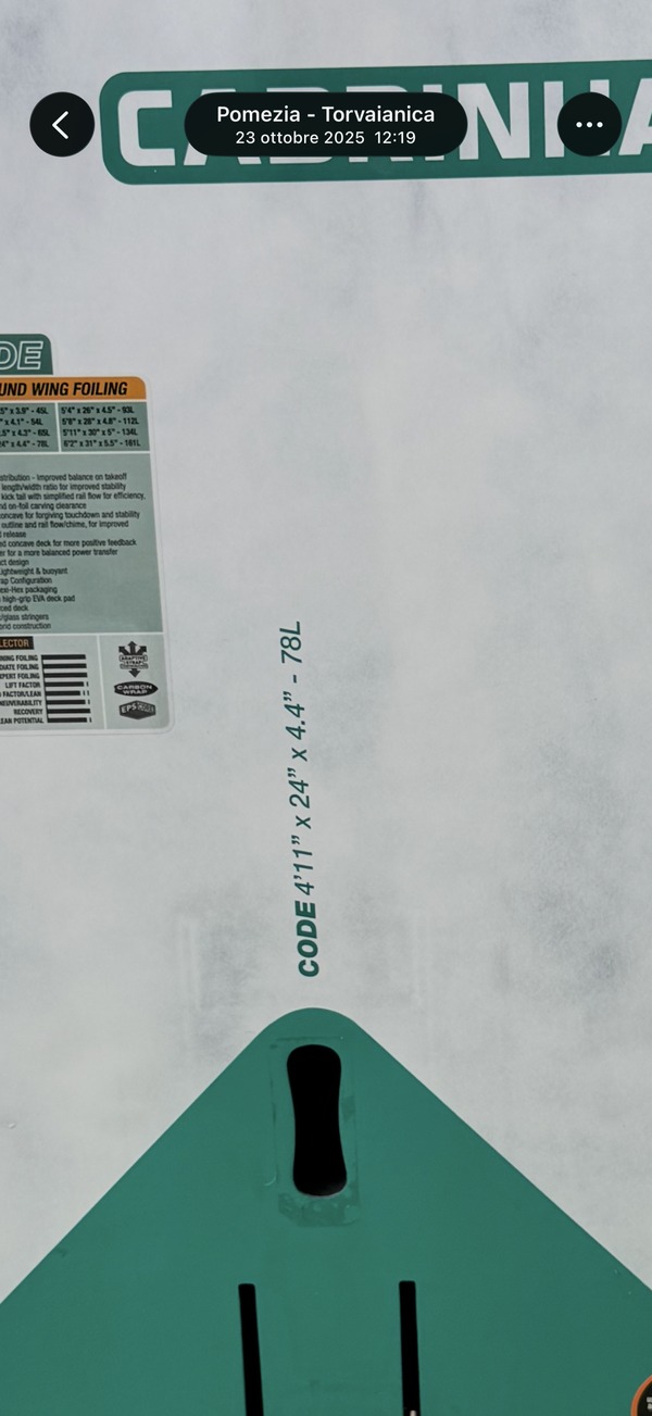 Cabrinha - CODE 2025 4.11 78Litri